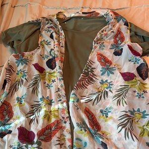 Terra & Sky Floral Tunic with Green Base